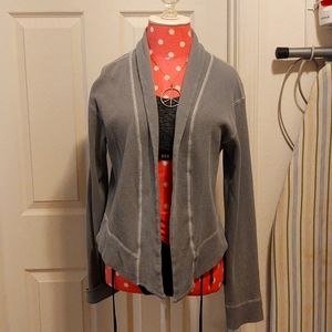 Gaiam 100% Organic Cotton Sweatshirt Cardigan (M) Crop Work Out Style